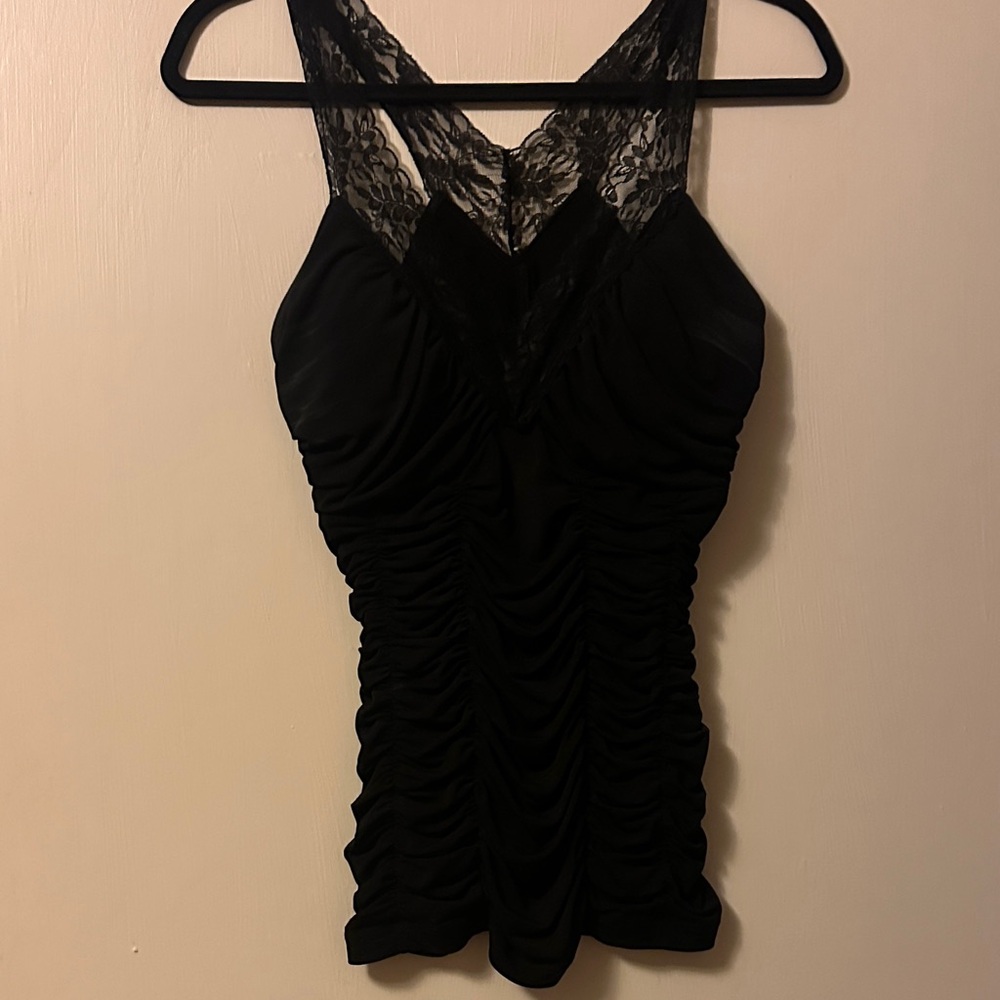 Elegant Black Lace Tank Top